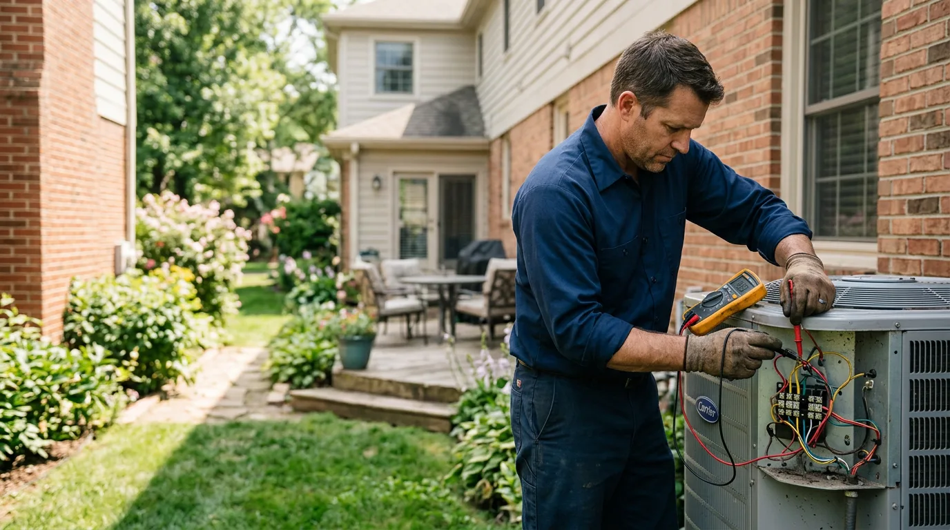 HVAC technician working near Peabody, KS